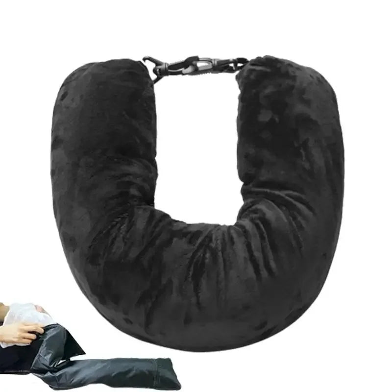 Fillable Neck Pillow Space-saving Travel Storage Bag Pillow Refillable Fillable Clothes Neck Support Cushion for Train Airplane